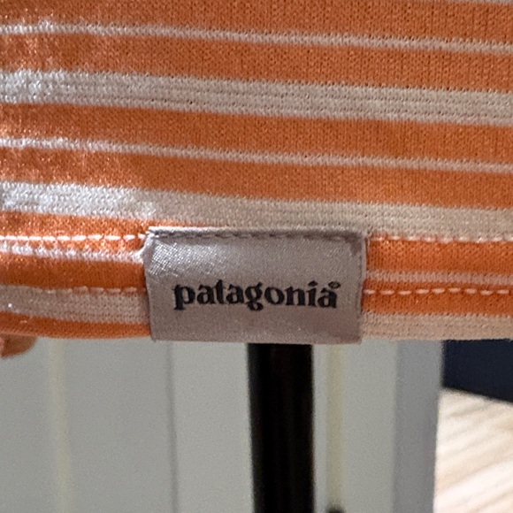 Patagonia striped Half-Zip Long Sleeve Top - Orange /White - Picture 5 of 9